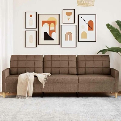vidaXL 3místná pohovka hnědá 210 cm textil 11461.4007417