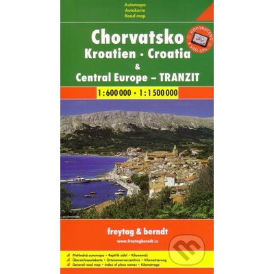 Mapa Chorvátsko Stredná Európa 1:600 000/1500000
