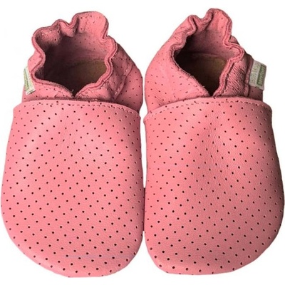 Hopi Hop barefoot kožené capáčky děrované růžové – Sleviste.cz