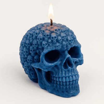 Svíčkománie3D Lebka z lebek 185 g Modrá