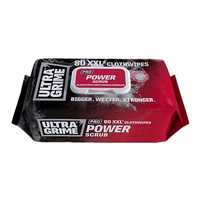 ULTRAGRIME čistící ubrousky PRO POWER SCRUB XXL 38 x 25cm super silné drsnější 80 ks 59201