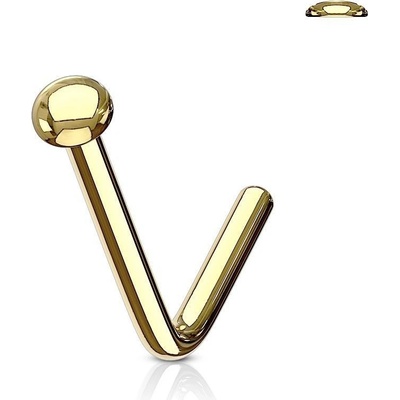 Šperky4U zahnutý piercing do nosu půlkulička N0076-GD