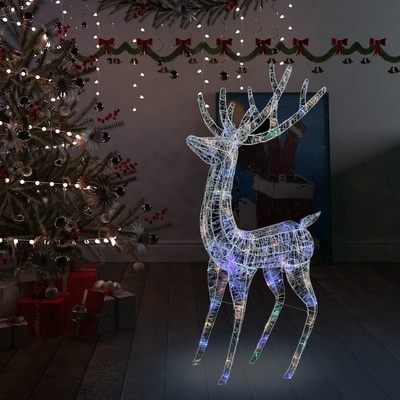 shumee XXL Akrylový vianočný sob 250 LED 180 cm studený biely