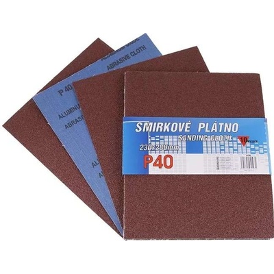 LEVIOR Plátno smirkové 230x280mm P40 10ks 21732