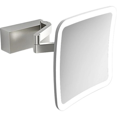 Decor Walther Увеличително козметично огледалце x5 Vision квадратно стенно цвят стомана мат (0123276)