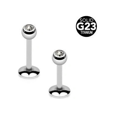 Šperky4U labreta kulička s kamínkem titan TIT1030-12083