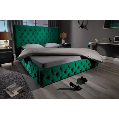 LuxD Laney Chesterfield zelený zamat