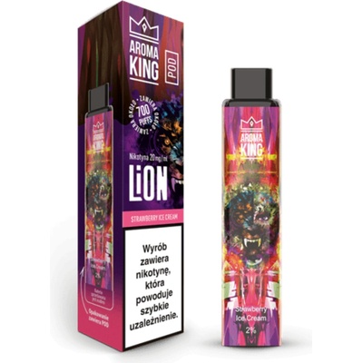 AROMA KING LION POD + baterie 20 mg Strawberry Ice Cream 350 mAh 1 ks
