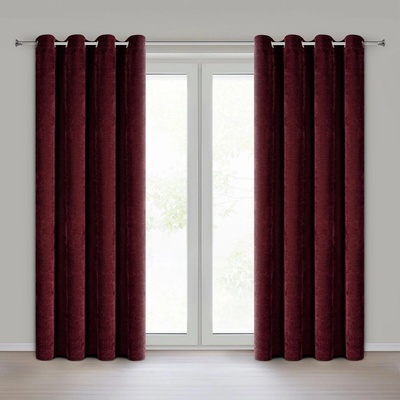 EUROFIRANY ZÁVES NA KRÚŽKOCH VANI 140X250 CM BORDOVÁ