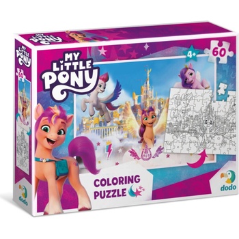 dodo Двулицев пъзел DoDo за оцветяване от 60 части - Малкото пони (200135)