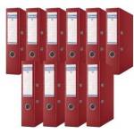 DONAU Premium Wide Folder Pack of 10/DIN A4/7.5 cm/10 Pieces/Wine Red/Plastic Cover PP/Carton Paper Slot Folder Office Folder File Ring Binder/Green Dot - 3975001PL-05