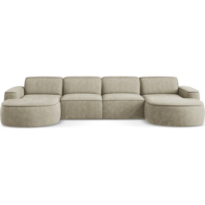 makamii Бежов шенилов ъглов диван (U форма) Omao - Makamii (OMAO_U_61_P1_C7)