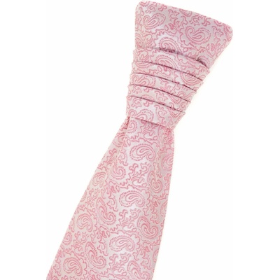 Francouszká kravata púdrový ružový Paisley vzor