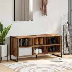 vidaXL Шкаф за обувки 100 x 35 x 44 см Инженерна дървесина Старо дърво (886454)