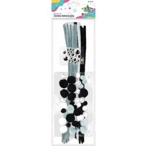 TITANUM Set of wires, pompons, grey eyelets 80pcs