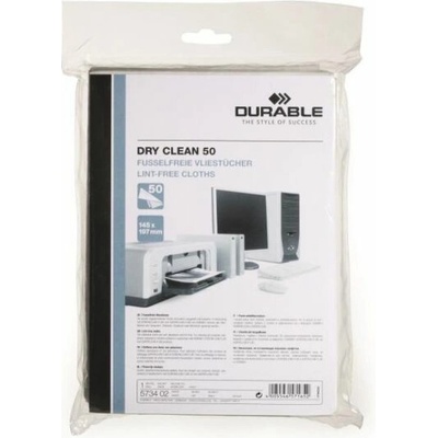 DURABLE DRY CLEAN 50 Čistící utěrky na monitory bílá 50 ks