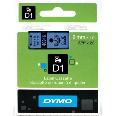 páska DYMO 40916 D1 Black On Blue Tape (9mm) (S0720710)