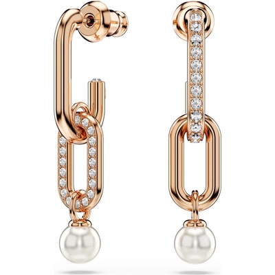 Swarovski Třpytivé pozlacené náušnice s perličkami Constella 5728585