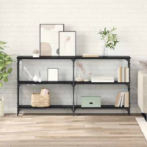 vidaXL Конзолна маса Черния дъб 156 x 28 x 80, 5 см Инженерна дървесина (882786)