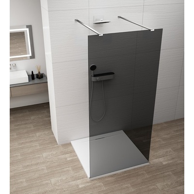 POLYSAN ESCA CHROME jednodílná sprchová zástěna do prostoru, kouřové sklo, 1000 mm ES1210-05