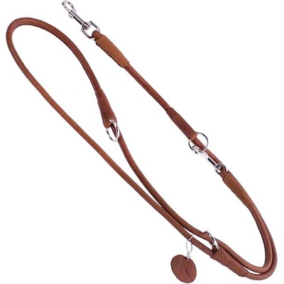 COLLAR Регулируемо кръгло кожено поводище Soft 125 - 183цм, 6мм - кафяво