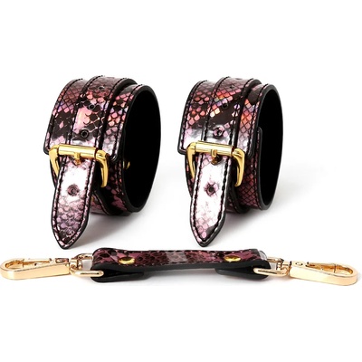Kiotos Hand Cuffs Reptile Gold/Pink