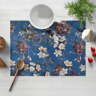 Biante Teflónové prestieranie TF-061 Kvety na modrom 30x40 cm