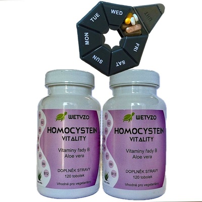 HCY Vitality Homocystein s Aloe Vera 240 tablet +Týdenní dávkovač léků