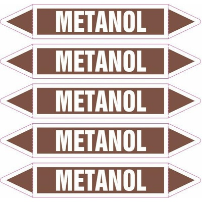 Grafiko | Metanol - dle ČSN 13 0072 - Materiál fólie s ochrannou laminací, Rozměr aršík 5ks šipka 152x26mm