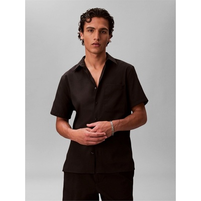 Calvin Klein Риза Calvin Klein Men's Short Sleeve Plain Shirt - Black