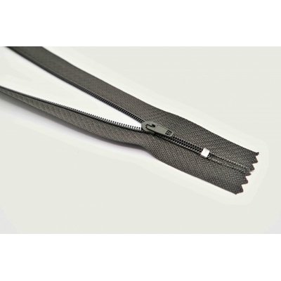 Nedeliteľný jemný plastový špirálový zips (veľkosť číslo 3) rôzne farby - dĺžka 12 cm - 60 cm 18 cm Tmavá šedohnedá