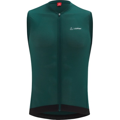 Löffler Мъжки потник за колоездене Löffler Bike Sleeveless Jersey Full-Zip Vent Mid Cycling singlet - Forest - размер 50 (EU) (056-3934-0213)
