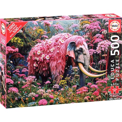 Educa Пъзел Educa от 500 части - Слон с флорални мотиви (EDU20228)