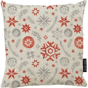 Butter Kings Коледна възглавница с памучна калъфка , 45 x 45 cm Snowflake Frost - Butter Kings (129_CC_canva cushion)