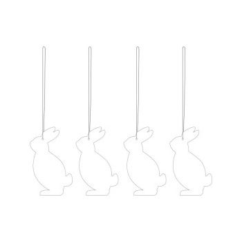 Velikonoční dekorace Deco Hare White set 4 ks COOEE Design