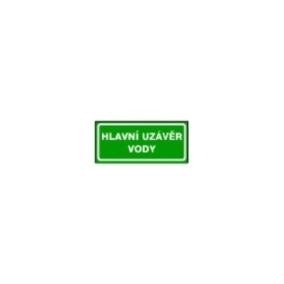 Hlavní uzávěr vody (text) - 21 x 9 cm - plastová