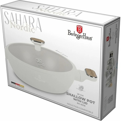 BERLINGERHAUS Pánev hluboká s titanovým povrchem a poklicí 28 cm Sahara Nordic Collection BH-8318