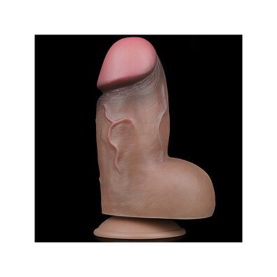 LoveToy 7" Dual Layered Platinum Silicone Nature Cock realistické dildo 18 x 6,6 cm