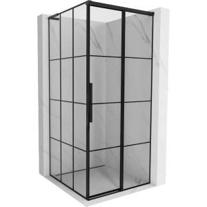 Mexen Rox L плъзгаща се дясна душ кабина 90 x 90 см, черна решетка, черна - 8C2L-090-090-70-77-P (8C2L-090-090-70-77-P)