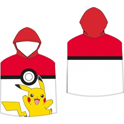 Carbotex Detské pončo 50x115 cm Pokémon Pokéball a Pikachu