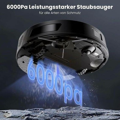 Robotický vysavač Proscenic Q8 s funkcí mopování, 6000Pa 200min výkonná laserová navigace s 5
