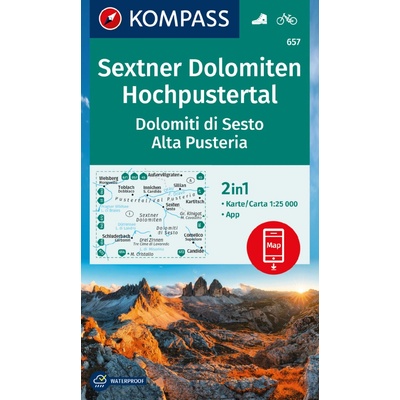 657 Sextner Dolomiten, Hochpustertal 1: 25 000 KOMPAS