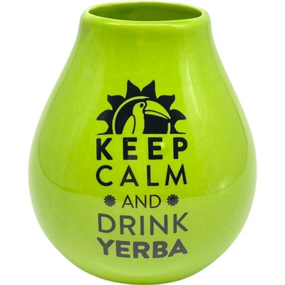 Mate Green Keramická kalabasa Zelená Keep Calm 350 ml