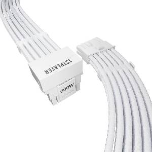 1stPlayer модулен кабел Custom Sleeved Modding Cable White - PCIe 5.0 12VHPWR M/M - FM2-B-WH (FM2-B-WH) - Allstore