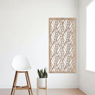 dřevo života Dřevěný dekorační panel LEAF III Rozměry (cm): 50x95, Zvolte barvu dekoru: Dub Sonoma