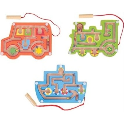 Bigjigs Toys dřevěný magnetický labyrint zelená