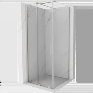 Mexen Velar плъзгаща се душ кабина 90 x 90 см, прозрачна, матиран никел - 871-090-090-01-97 (871-090-090-01-97)