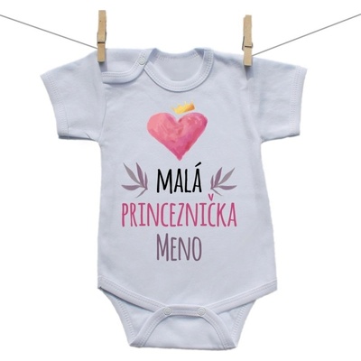 Boodyy Body s krátkym rukávom Malá princeznička s menom
