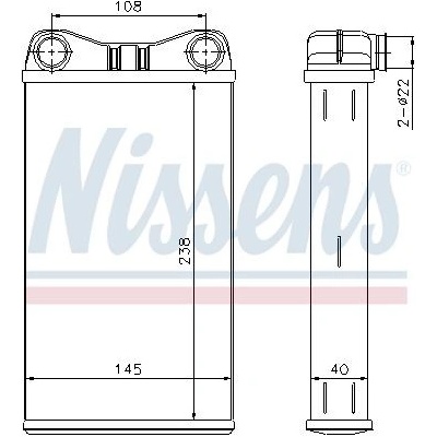 Výměník tepla, vnitřní vytápění NISSENS 70227