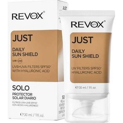 Revox Cosmetics REVOX 77 Just Daily Sun Shield Uva+Uvb Filters Spf 50+Hyaluronic Acid Слънцезащитен продукт дамски 30ml